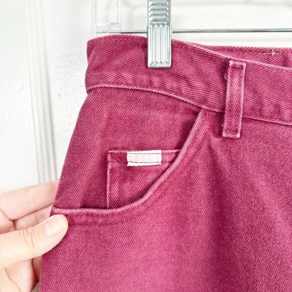 VTG LEE Burgundy Maroon Wine Colored High Waisted Mom Jeans Tapered Leg SEE NOTE - Picture 4 of 16